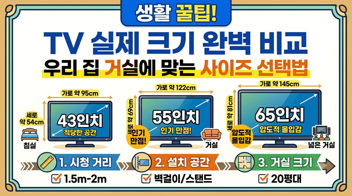 거실에 맞는 TV 사이즈 썸네일