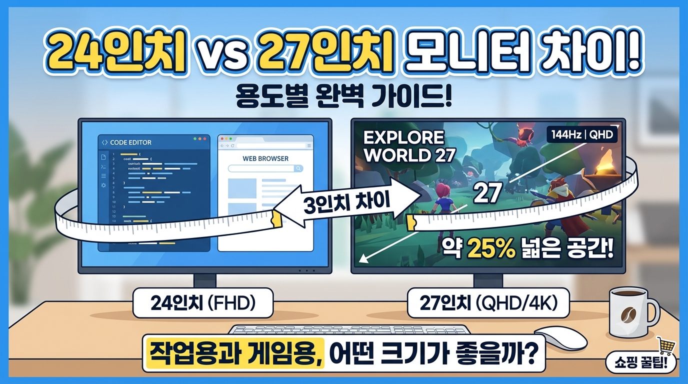 24인치와 27인치 모니터 썸네일