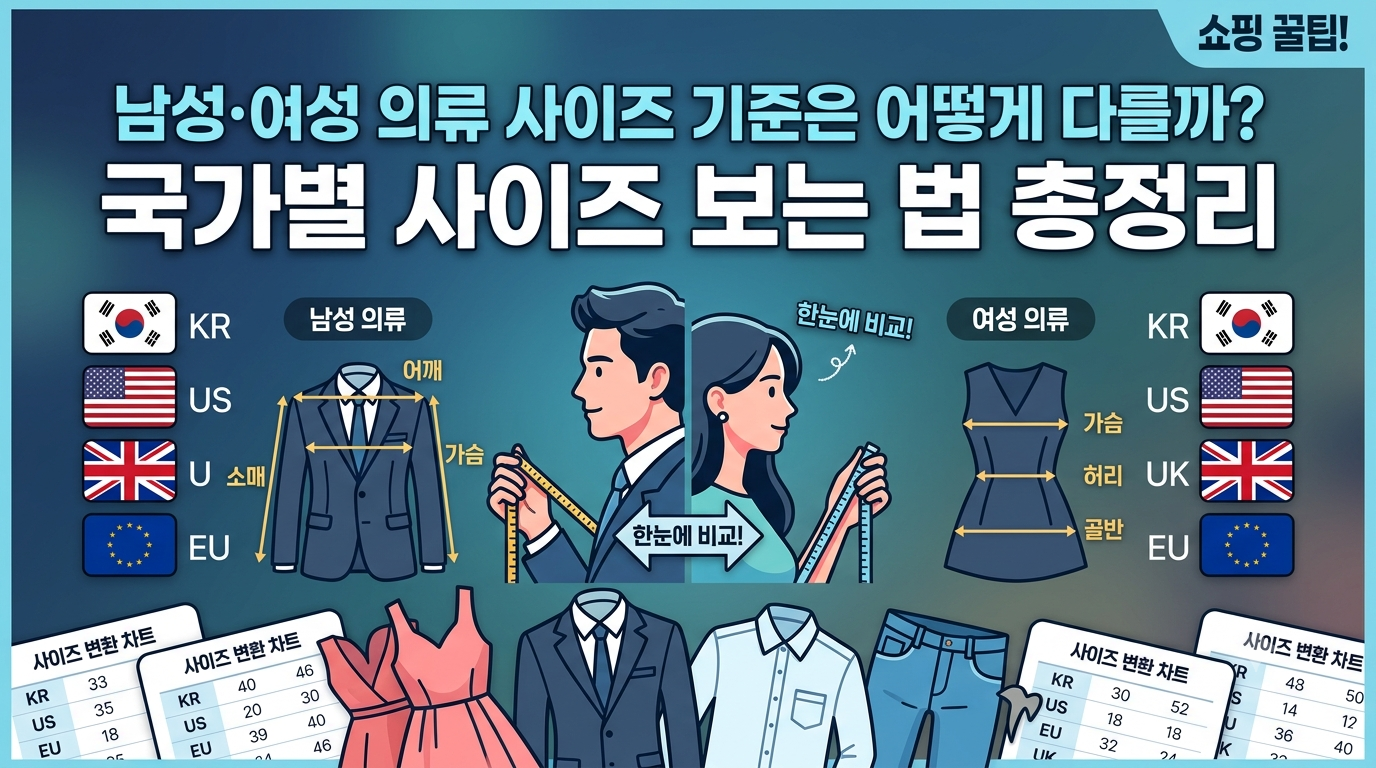 국가별 남녀 의류 사이즈 썸네일