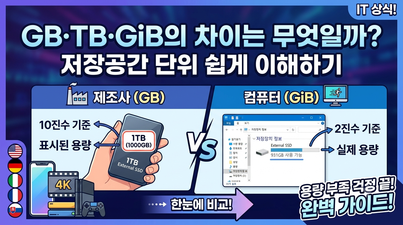 GB·TB·GiB의 차이 썸네일